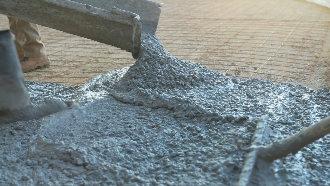 Professional concrete contractor pouring concrete in Arlington, VA